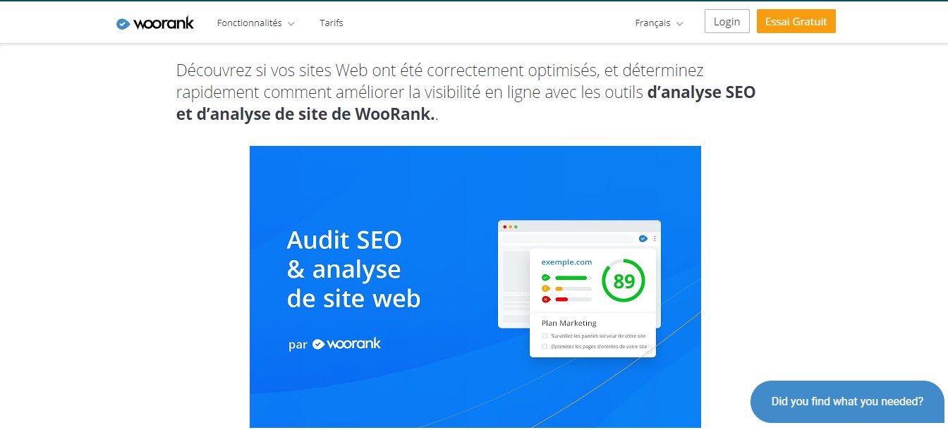 woorank analyse site web