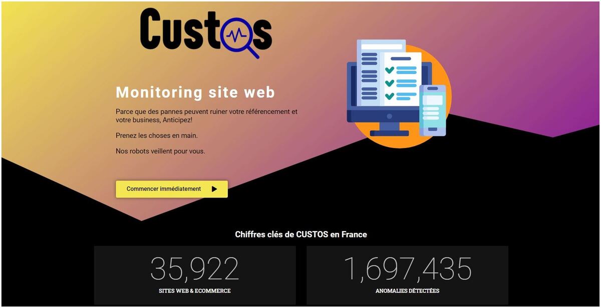 Custos monitoring site web 